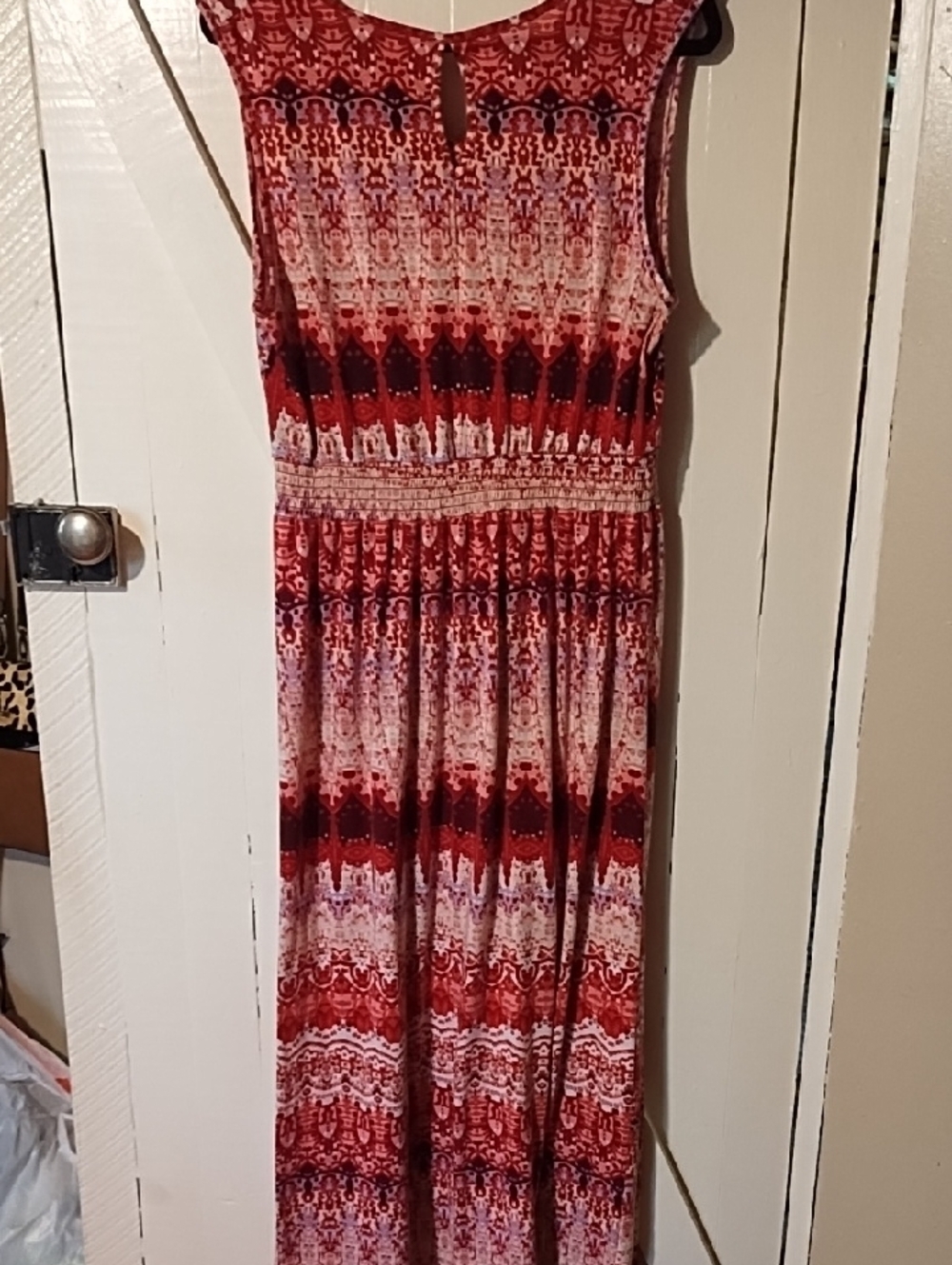 Faded Glory Red Patterned Sleeveless Maxi Dress VGC 2X. - Picture 7 of 8